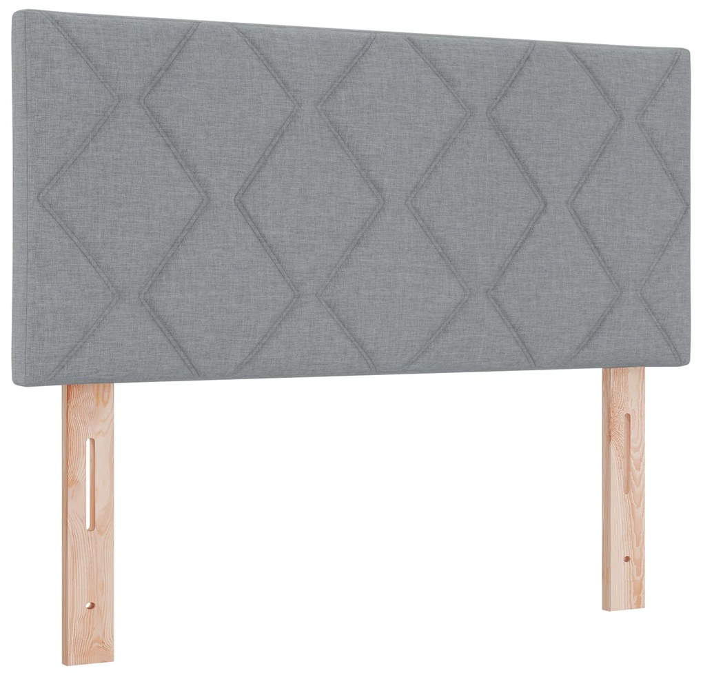 vidaXL Box Spring Κρεβάτι με Στρώμα Light Grey 90x190 εκ. Υφασμάτινο