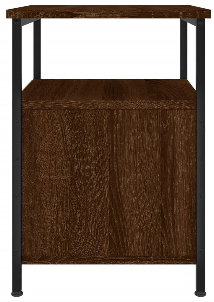 vidaXL Κομοδίνο Καφέ Δρυς 34 x 35,5 x 50 εκ. από Επεξεργασμένο Ξύλο