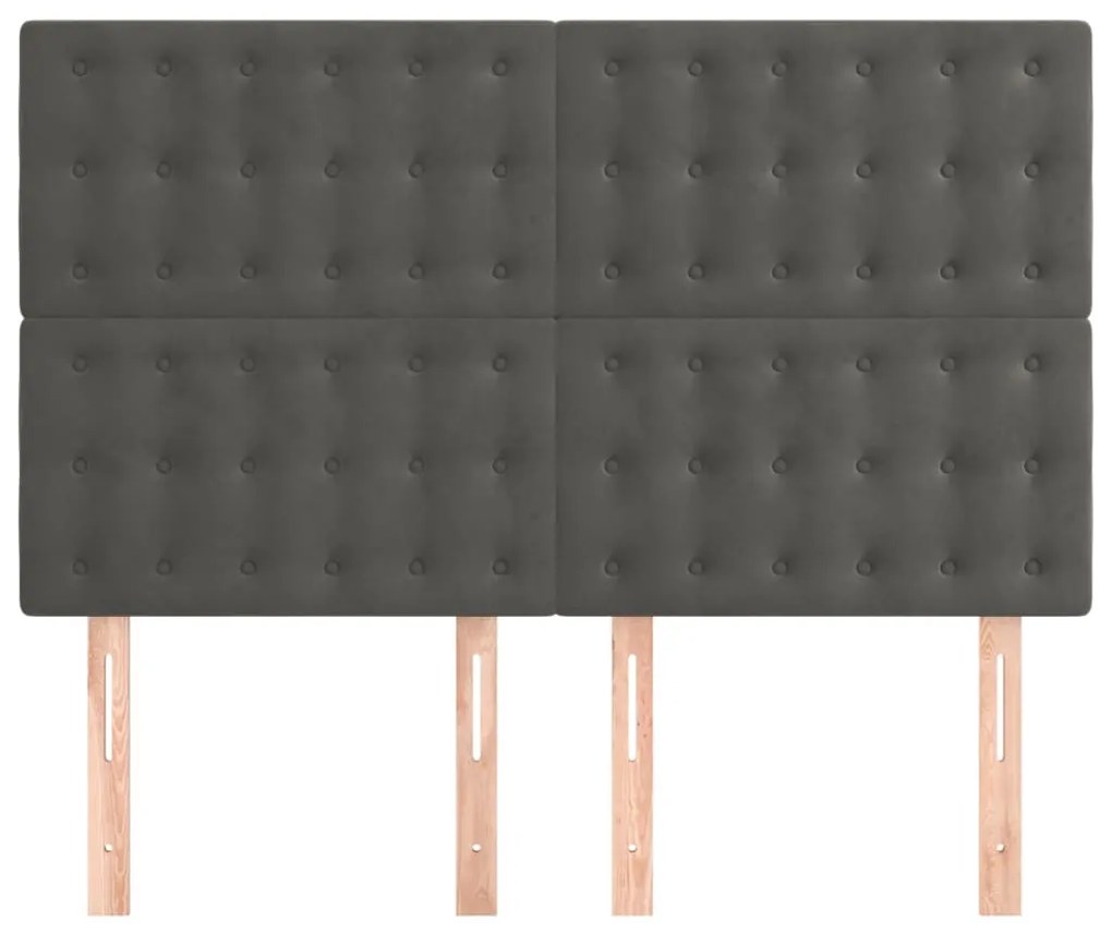 vidaXL Κεφαλάρι Σκούρο Γκρι Βελούδινο 144x5x118/128 εκ.