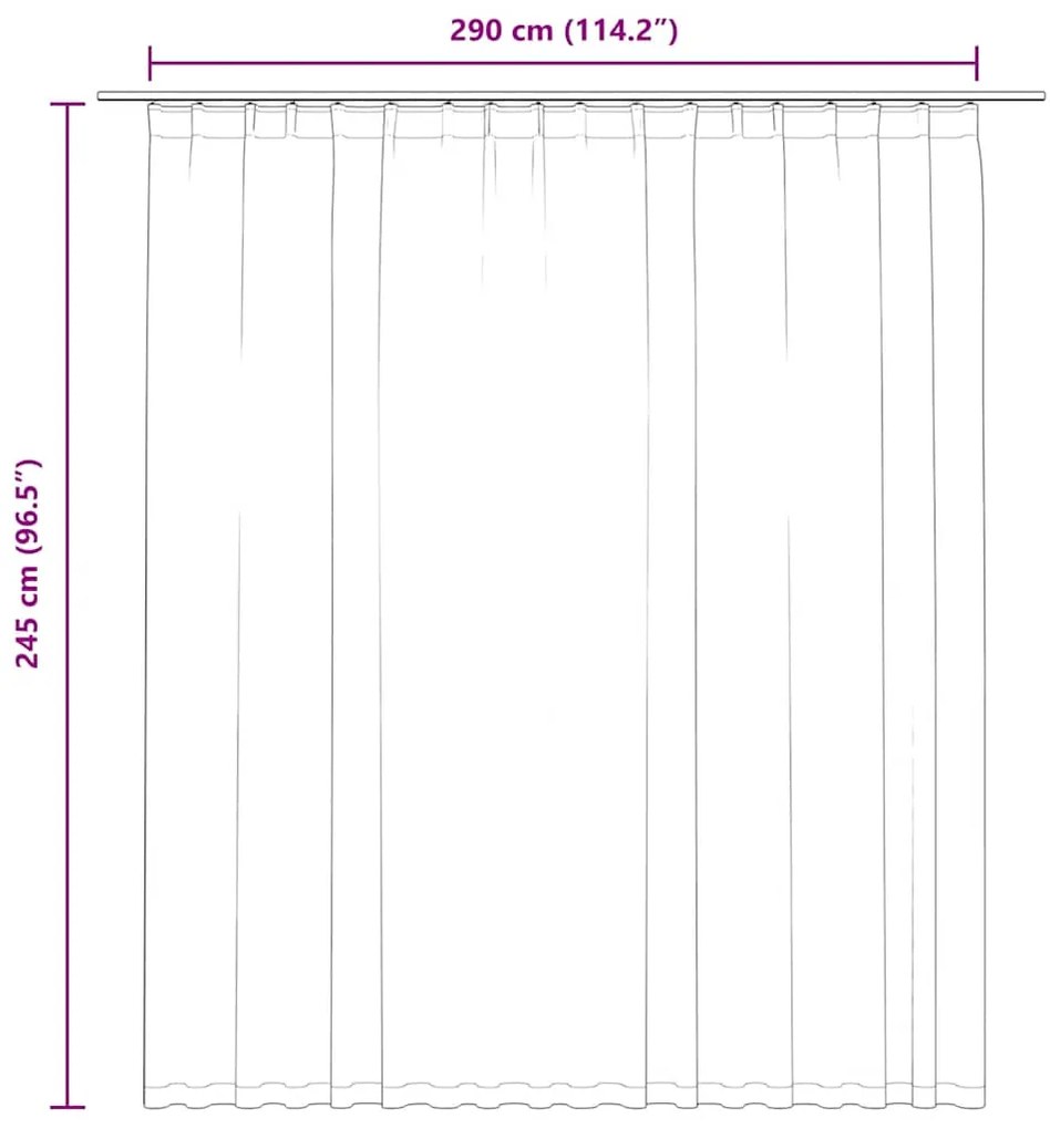 vidaXL Κουρτίνα Συσκότισης με Γάντζους Μαύρη 290 x 245 εκ.
