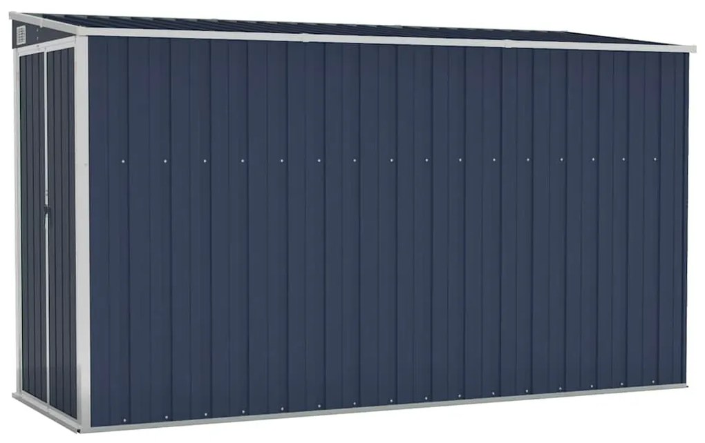 vidaXL Αποθήκη Κήπου Επιτοίχια Ανθρακί 118 x 288 x 178 εκ από Ατσάλι