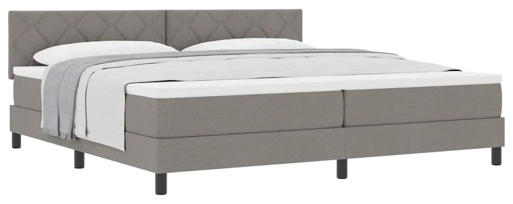 vidaXL Κρεβάτι box spring με στρώμα Taupe 200 x 200 cm ύφασμα