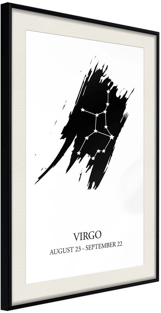 Αφίσα - Zodiac: Virgo I - 20x30 - Μαύρο - Με πασπαρτού