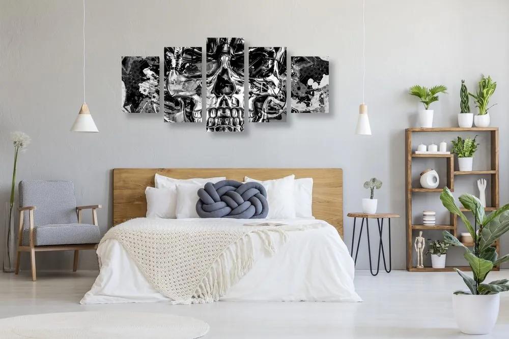 Καλλιτεχνικό κρανίο με εικόνα 5 μερών σε ασπρόμαυρο σχέδιο