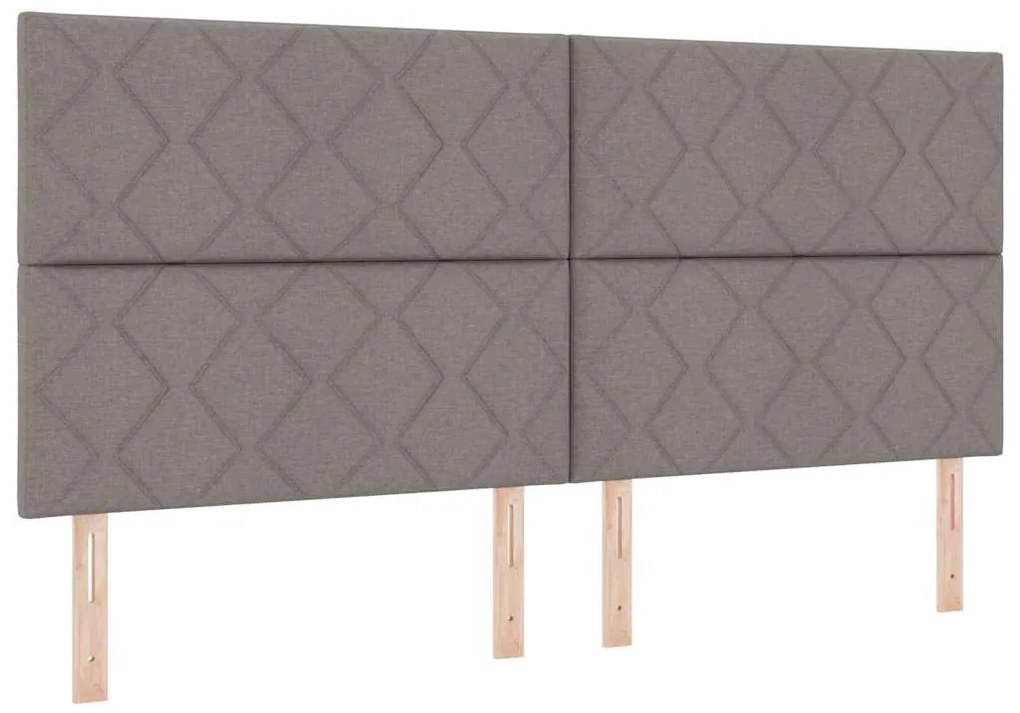 vidaXL Κρεβάτι με ελατήρια με στρώμα Taupe 200 x 200 cm ύφασμα