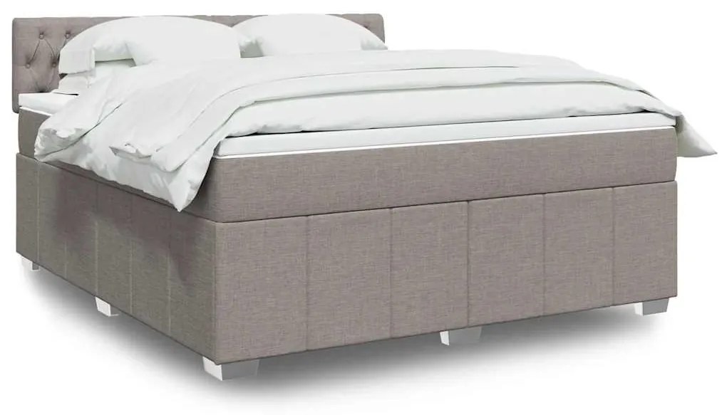 vidaXL Κρεβάτι Boxspring με Στρώμα Taupe 180x200 εκ. Υφασμάτινο