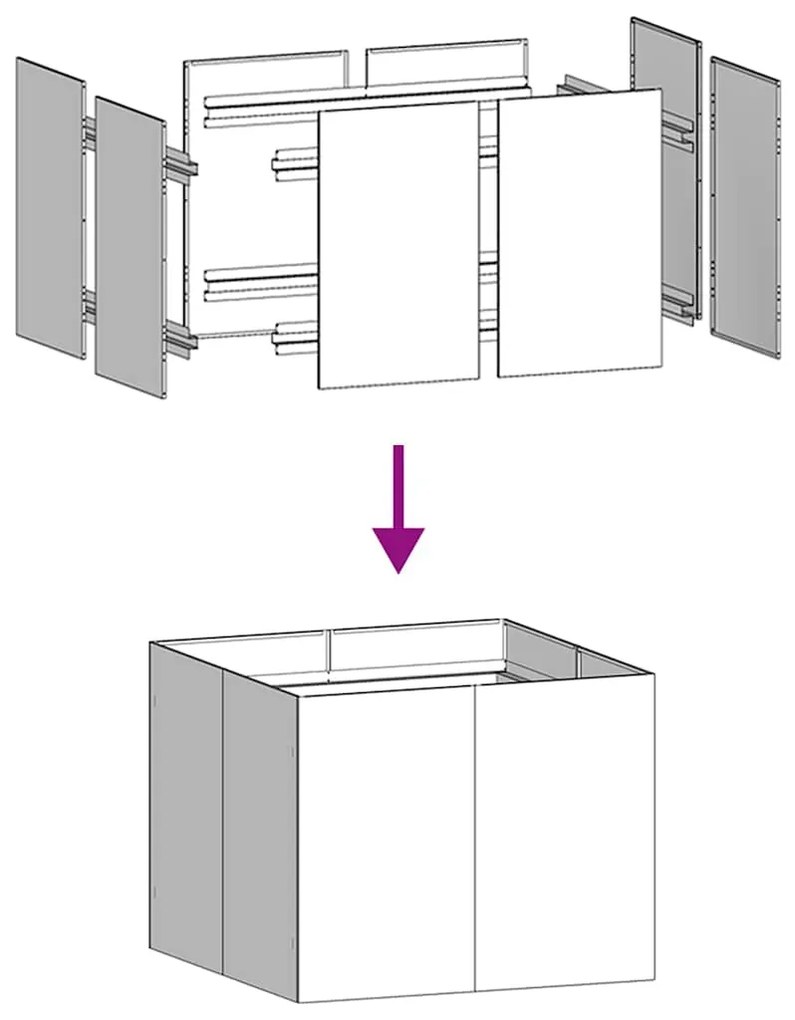 vidaXL Ζαρντινιέρα Μαύρη 100x100x80 εκ. από Χάλυβα