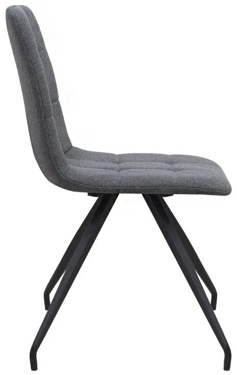 Καρέκλα τραπεζαρίας Bianca Megapap γκρι ύφασμα - μεταλλικό μαύρο πόδι 43x56x84εκ.