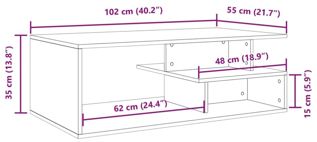 ΤΡΑΠΕΖΑΚΙ ΣΑΛΟΝΙΟΥ ΚΑΦΕ ΔΡΥΣ 102X55X35 ΕΚ. ΕΠΕΞΕΡΓΑΣΜΕΝΟ ΞΥΛΟ 848016