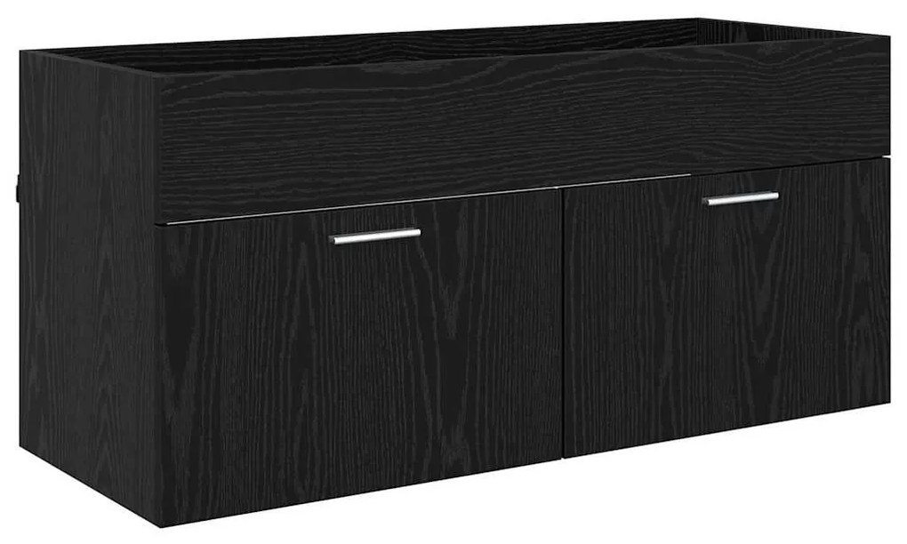 vidaXL Ντουλάπι νιπτήρα με αποθήκευση Μαύρη Οξυά Επεξεργασμένο ξύλο