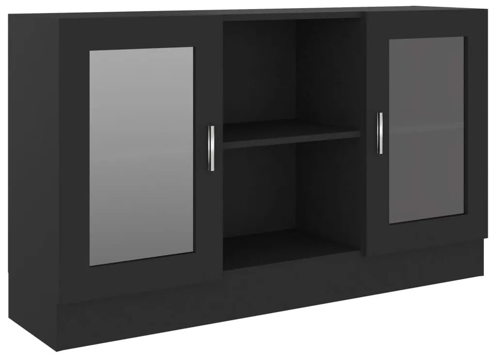 vidaXL Βιτρίνα Μαύρη 120 x 30,5 x 70 εκ. από Επεξ. Ξύλο