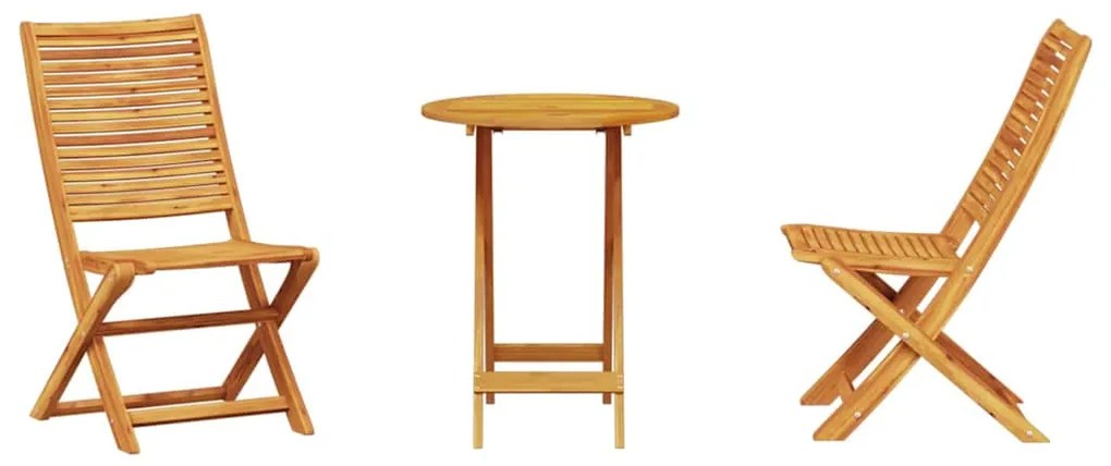 vidaXL Φορητό Σετ Μπιζερί 3 pcs Καφέ Στερεό Ξύλο Ακακίας