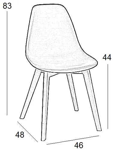 Καρέκλα Loft Plus Γκρι Grey 46Χ53Χ81εκ. (Σετ 4 ΤΕΜ)