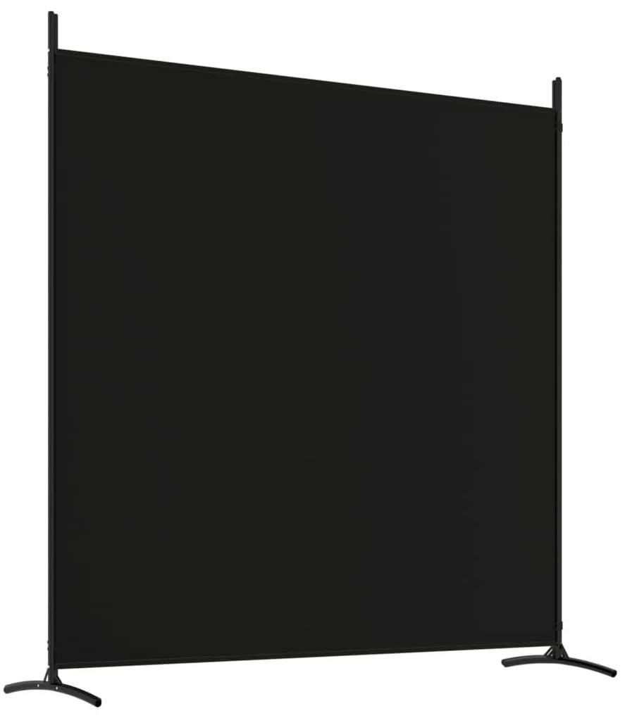 Διαχωριστικό Δωματίου με 4 Πάνελ Μαύρο 698x180 εκ. από Ύφασμα - Μαύρο