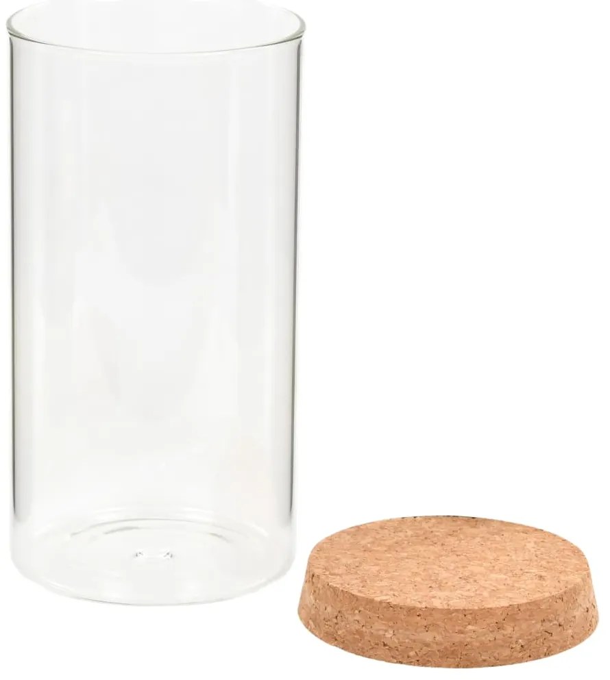 vidaXL Βάζα 6 τεμ. 1100 ml Γυάλινα με Καπάκι από Φελλό