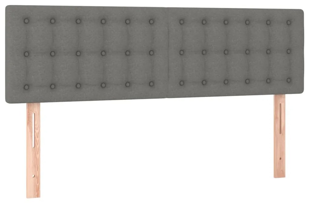 Κεφαλάρι Κρεβατιού LED Σκούρο Γκρι 144x5x78/88 εκ. Υφασμάτινο 3122045