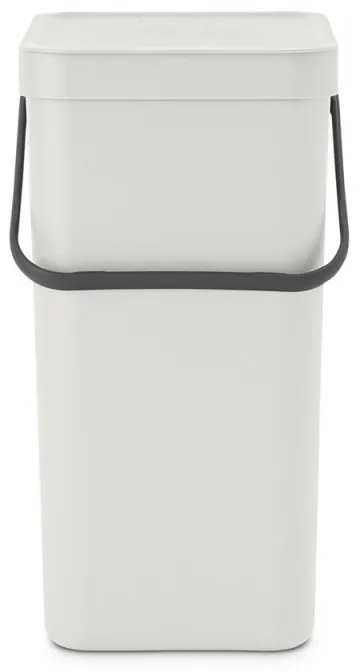 Κάδος χωριστής συλλογής απορριμμάτων Brabantia Sort&Go 1005516, 16 l, Χειρολαβή, Επιτοίχιος, Ανοιχτό γκρι