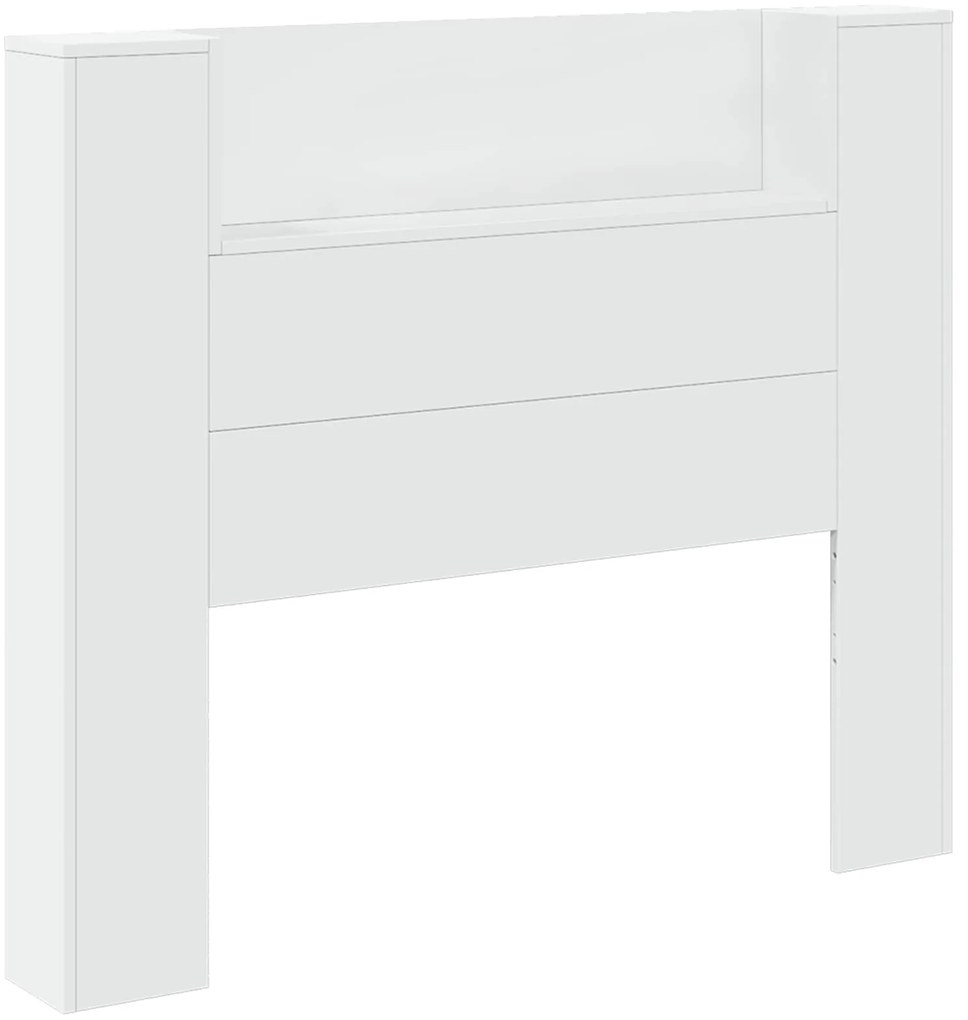 vidaXL Κεφαλάρι με ράφι Λευκό 120 x 16,5 x 103,5 cm Επεξεργασμένο ξύλο