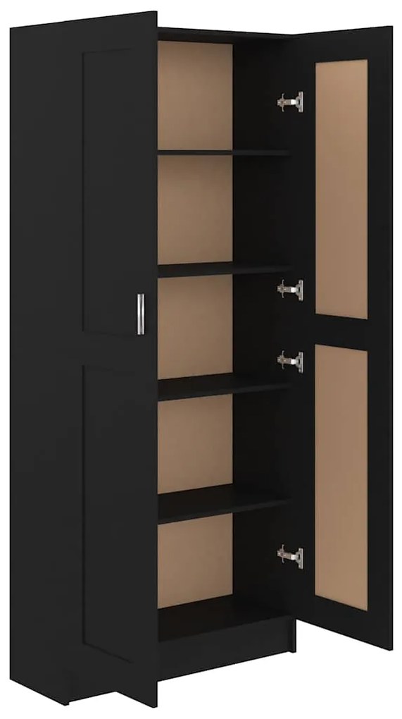 vidaXL Βιβλιοθήκη Μαύρη 82,5 x 30,5 x 185,5 εκ. Επεξ. Ξύλο