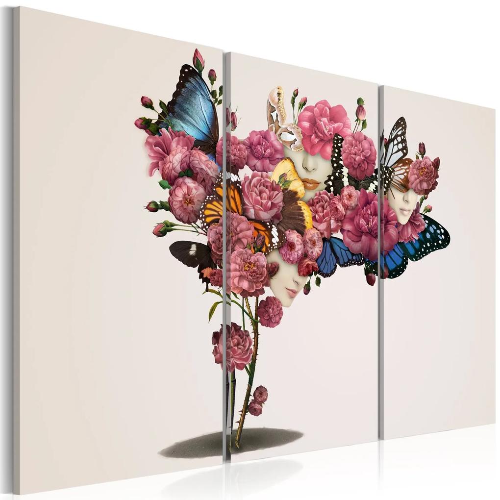 Πίνακας - Butterflies, flowers and carnival 120x80