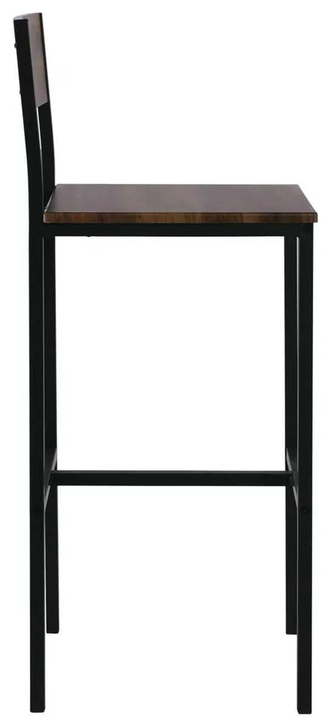 Σκαμπώ STAB BAR Μεταλ.Ανθρακί/Antique Brown 39x42x75/103cm (Σετ 4 ΤΕΜ)
