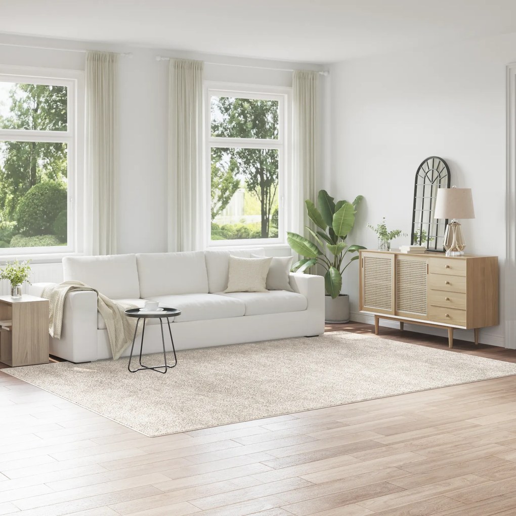 vidaXL Χαλί shaggy  με λατέξ, Κρεμ 240x340 εκ.