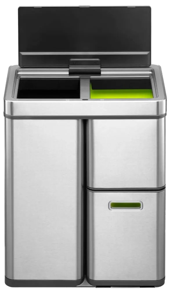 EKO Κάδος με Αισθητήρα Mirage Plus Ματ Ασημί 1x30 Λίτρα + 2x15 Λίτρα