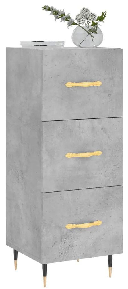 vidaXL Ντουλάπι Γκρι Σκυροδέματος 34,5x34x90 εκ. Επεξεργασμένο Ξύλο