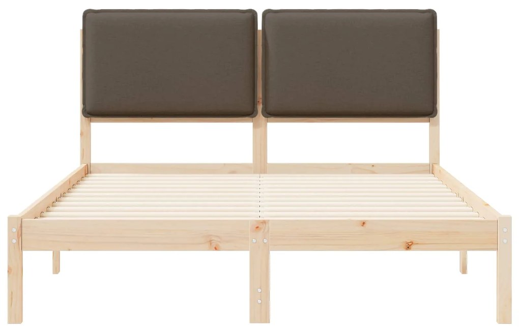 vidaXL Σκελετός Κρεβατιού με Επενδεδυμένο Κεφαλάρι Taupe 120 x 200 cm