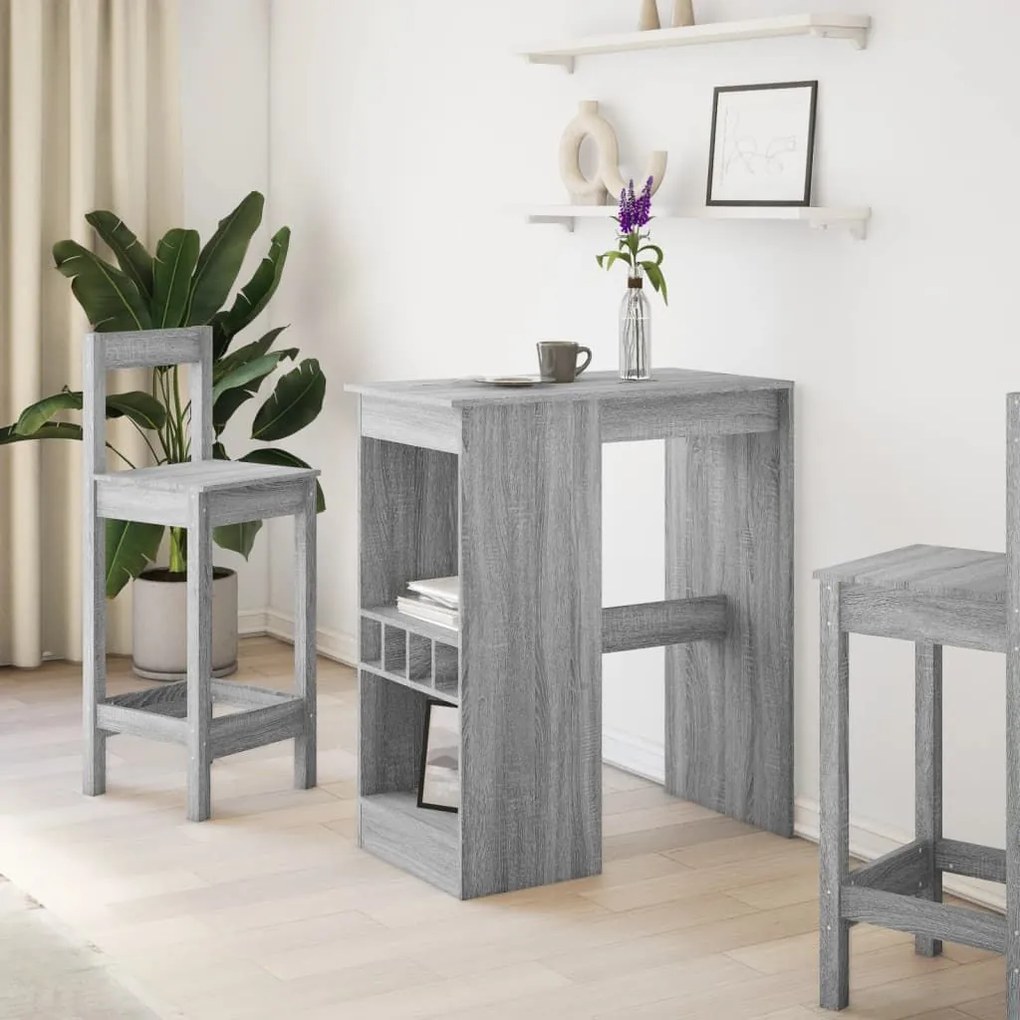Τραπέζι Μπαρ Γκρι Sonoma 90x47,5x103,5 εκ. από Επεξεργ. Ξύλο - Γκρι