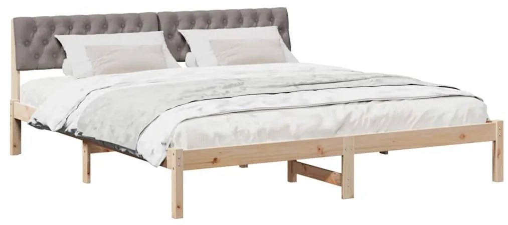 vidaXL Σκελετός Κρεβατιού με κεφαλάρι Καφέ και ταμπά 180 x 200 cm