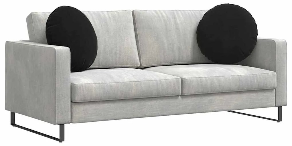 vidaXL Μαξιλάρια καθισμάτων 2 pcs Μαύρο Ø 40 x 13 εκ. Βελούδο