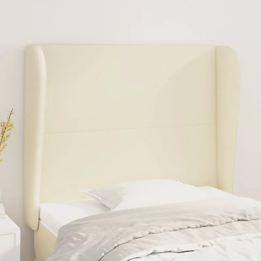 vidaXL Κεφαλάρι με Πτερύγια Κρεμ 83x23x118/128 εκ. Συνθετικό Δέρμα