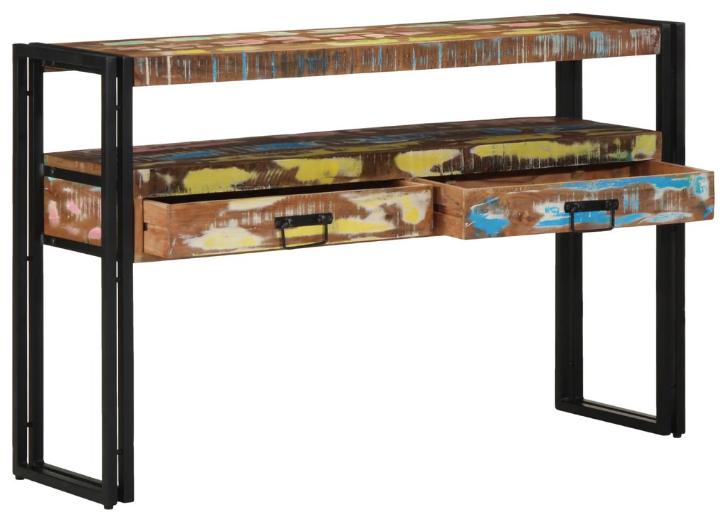 vidaXL Τραπέζια Σαλονιού Πολύχρωμο 120x33x75 εκ Μασίφ Ανακυκλωμένο Ξύλο & Μέταλλο