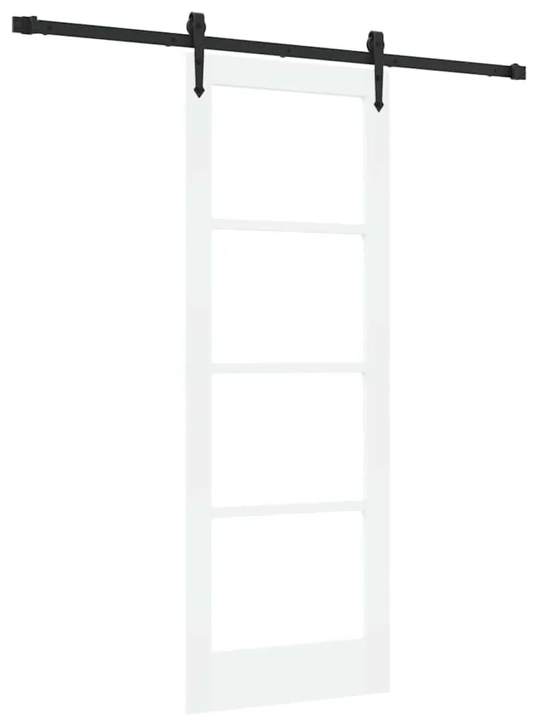 vidaXL Ολισθητή Πόρτα Λευκό 73.5 x 198.5 εκ. Ξύλο και μέταλλο