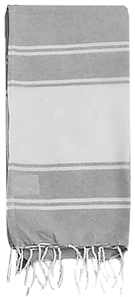 Πετσέτα Θαλάσσης Pestemal Λευκή Φάσα ~280g 90x180cm SummerTiempo 623191 Γκρι 42-3171-GRI