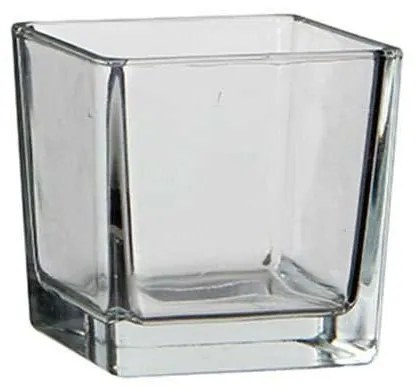 Κηροπήγιο Γυάλινο Lotty 02.1013003 10x10x10cm Clear Glass