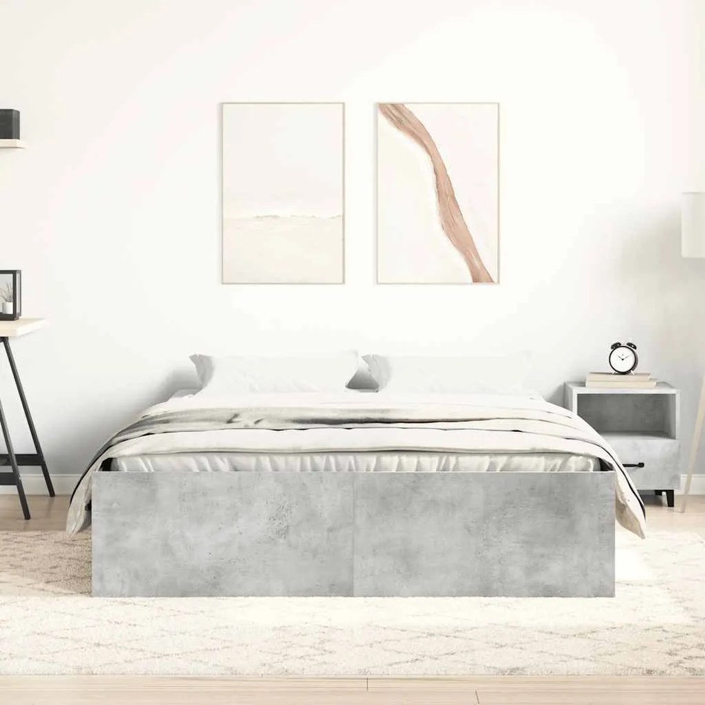 vidaXL Πλαίσιο Κρεβατιού Γκρι Σκυροδέματος 120x200 εκ.