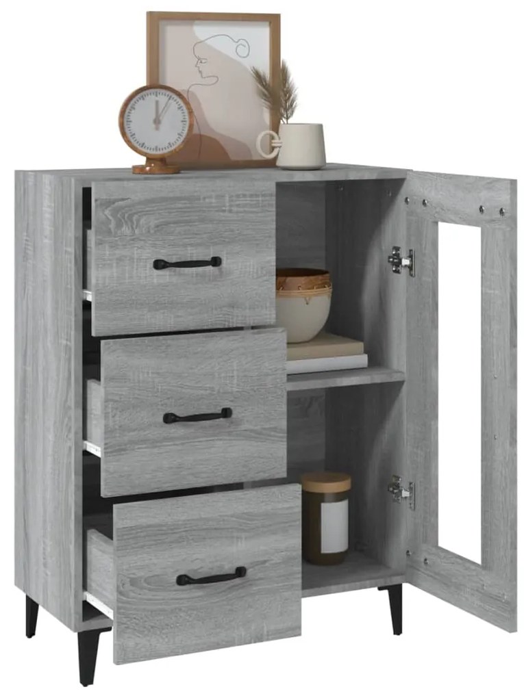 vidaXL Ντουλάπι Γκρι Sonoma 69,5 x 34 x 90 εκ. από Επεξεργασμένο Ξύλο
