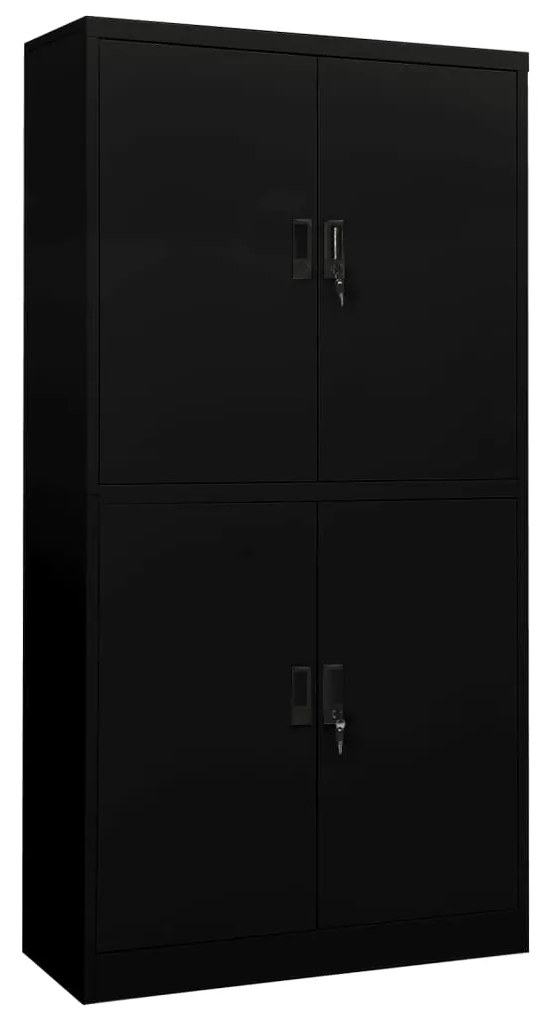 vidaXL Ντουλάπα Γραφείου Μαύρη 90 x 40 x 180 εκ. Ατσάλινη