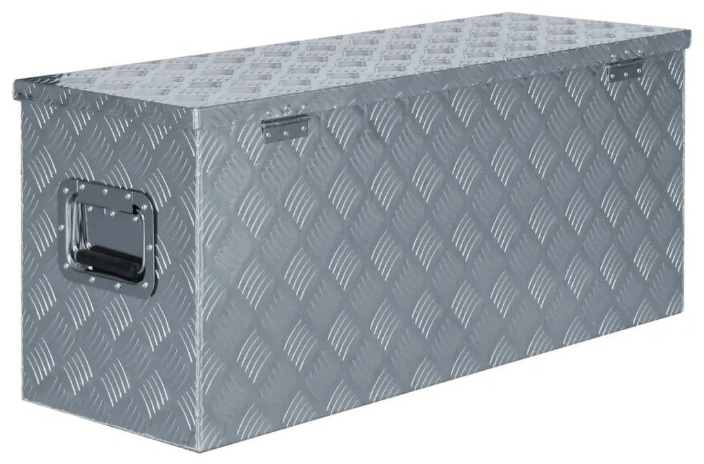 Κουτί Αποθήκευσης Ασημί 90,5 x 35 x 40 εκ. Αλουμινίου - Ασήμι