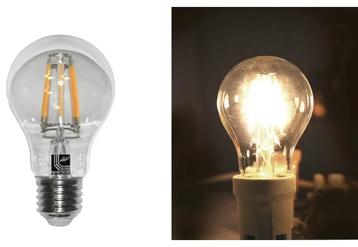 Adeleq Led Λάμπα Cog Αχλάδι Διάφανο Ε27 4W 230V Θερμό 13-2721400