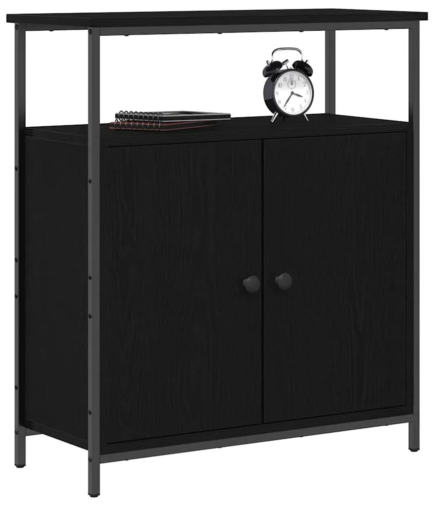 vidaXL Πλαϊνό γραφείο Μαύρη Οξυά 70 x 30 x 80 εκ. Επεξεργασμένο ξύλο