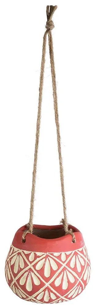 Κασπώ Κρεμαστό Africa 20530 Φ14x11,5cm Red-Beige GloboStar Ceramic