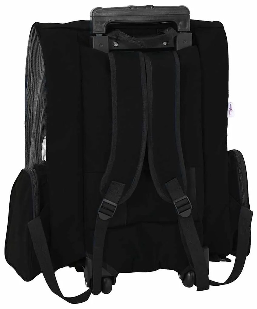 vidaXL Καρότσι Κατοικίδιων 3 σε 1 Μαύρο Ύφασμα Oxford 48x32x57 εκ.