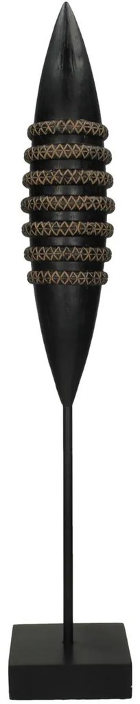 Διακοσμητικό ArteLibre Tribal Μαύρο Polyresin 10x10x55cm Arte-05152993
