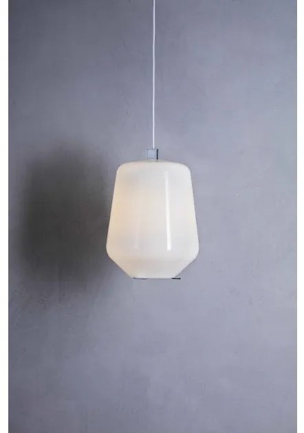 Κρεμαστό Φωτιστικό Οροφής LED 8W Dimmer Φυσητό Γυαλί Μέταλλο Νίκελ Luisa S1 Prandina-1C51000510401-Λευκό 1C51000510401