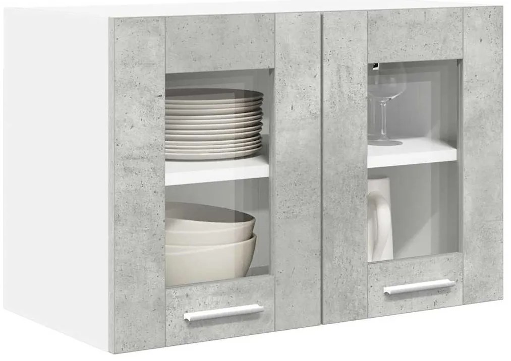 vidaXL Κρεμαστό ντουλάπι με αποθήκευση Σκυρόδεμα Γκρι 60 x 31 x 40 εκ