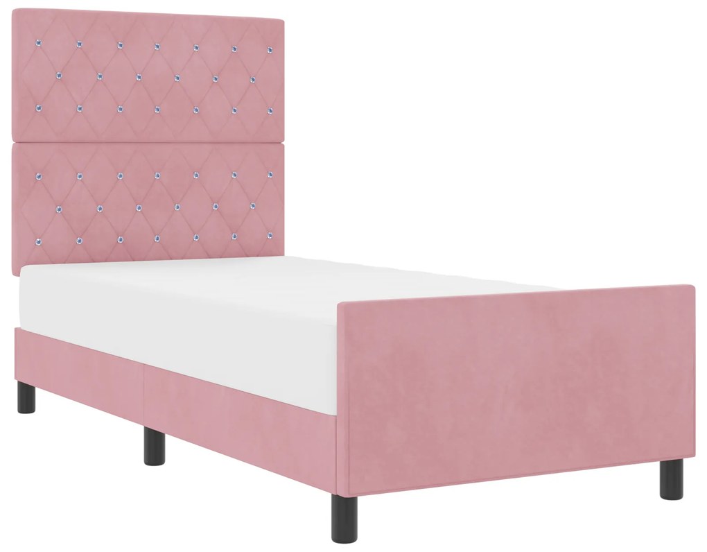 vidaXL Κρεβάτι Ροζ 90x190 cm Βελούδο