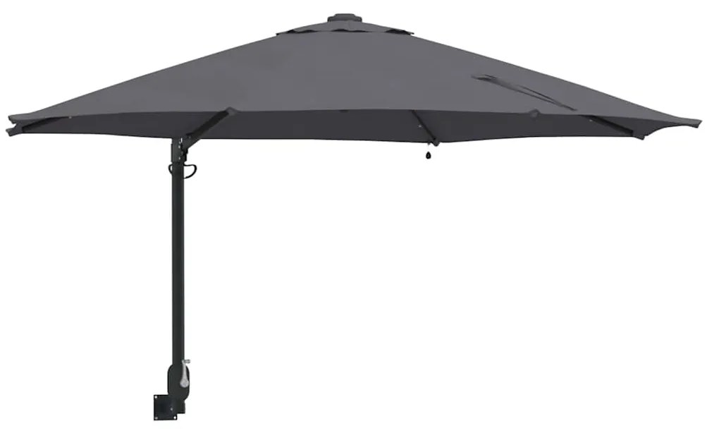 vidaXL Ομπρέλα Κήπου με φώτα λωρίδας LED Ανθρακί 248 x 248 x 148 εκ.